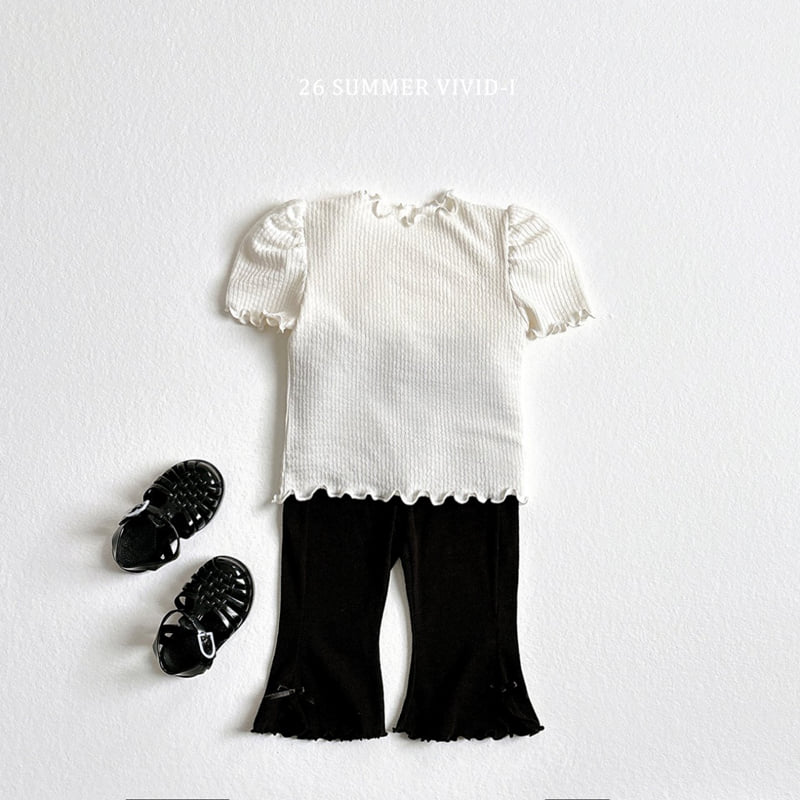 Vivid I - Korean Children Fashion - #kidsshorts - Shirring Puff Frill Tee - 9