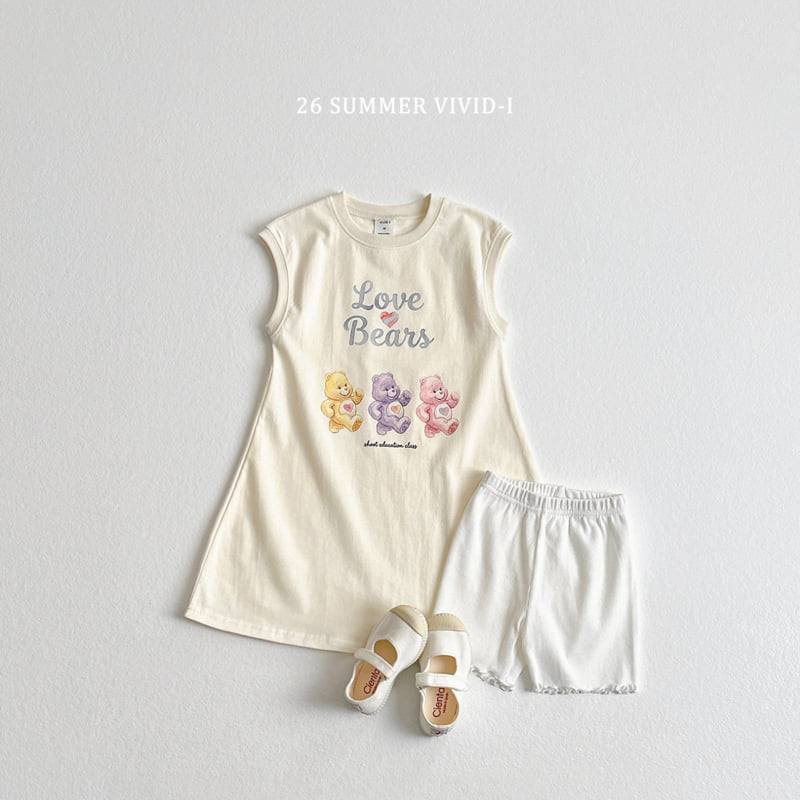 Vivid I - Korean Children Fashion - #kidsstore - Painted Bear Long One-piece - 7