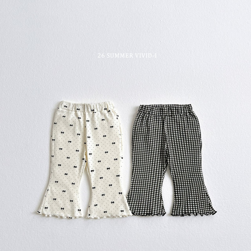 Vivid I - Korean Children Fashion - #kidsstore - Pattern Flared Cropped Pants - 5
