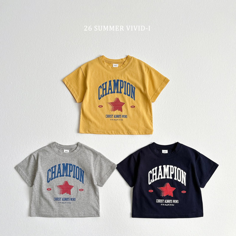 Vivid I - Korean Children Fashion - #kidsshorts - Champion Short Sleeve Tee - 4