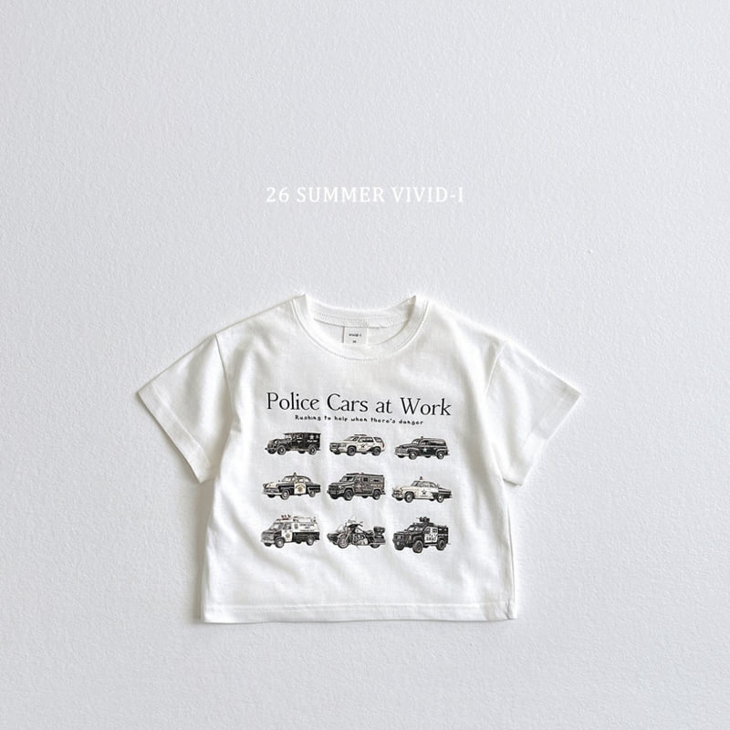 Vivid I - Korean Children Fashion - #kidsshorts - Mini Car Short Sleeve Tee - 4