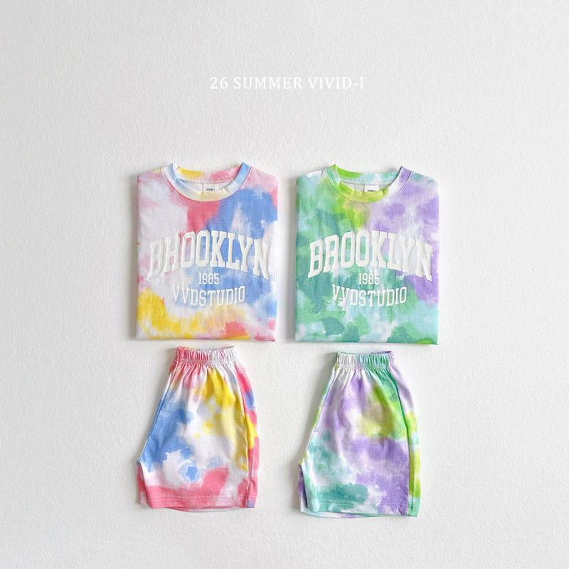 Vivid I - Korean Children Fashion - #kidsstore - Tie-Dye Print Set - 3