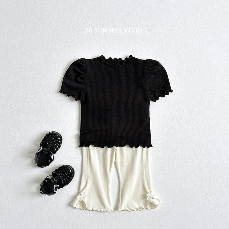 Vivid I - Korean Children Fashion - #kidsstore - Shirring Puff Frill Tee - 10