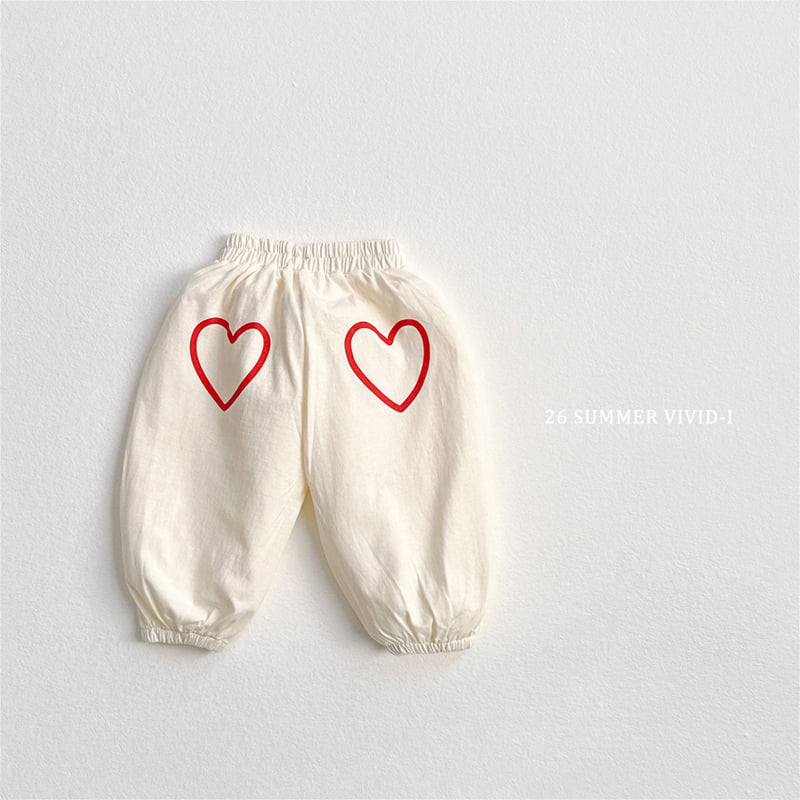 Vivid I - Korean Children Fashion - #kidsshorts - Heart Jogger Pants - 4