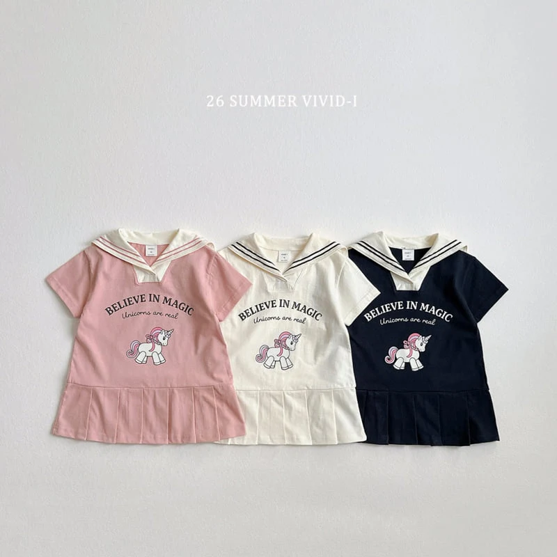 Vivid I - Korean Children Fashion - #kidsstore - Unicorn Sailor One-piece