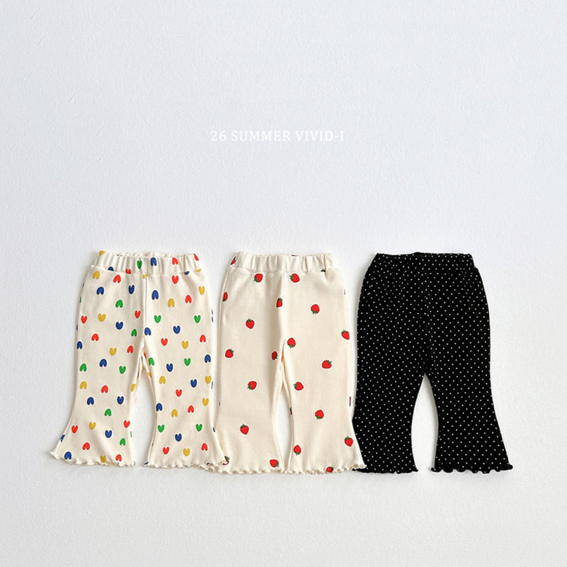 Vivid I - Korean Children Fashion - #kidzfashiontrend - Pattern Flared Cropped Pants - 6