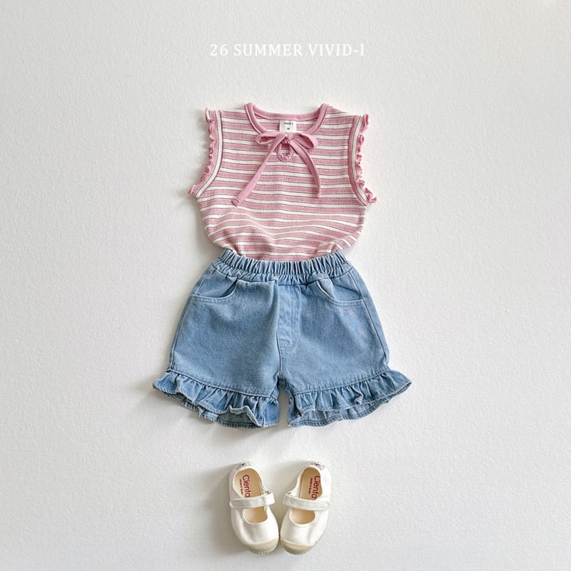 Vivid I - Korean Children Fashion - #kidzfashiontrend - Frill Non-Fade Denim Shorts - 9