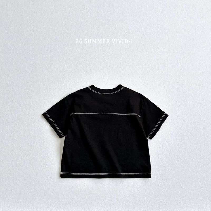 Vivid I - Korean Children Fashion - #kidzfashiontrend - Stitch Panel Short Sleeve Tee - 8
