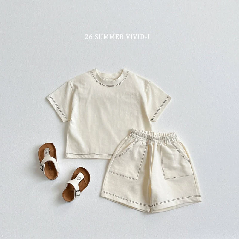 Vivid I - Korean Children Fashion - #kidzfashiontrend - Sweat Stitch Shorts - 7