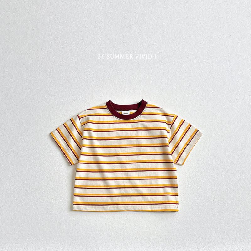 Vivid I - Korean Children Fashion - #kidsstore - Heart Smile Striped Tee - 4