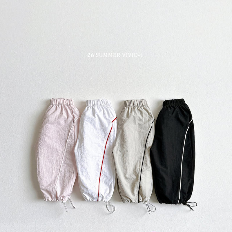 Vivid I - Korean Children Fashion - #kidzfashiontrend - Nylon Line Track Pants