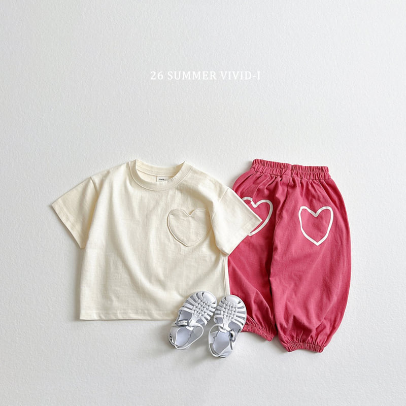 Vivid I - Korean Children Fashion - #kidzfashiontrend - Heart Pocket Short Sleeve Tee - 7