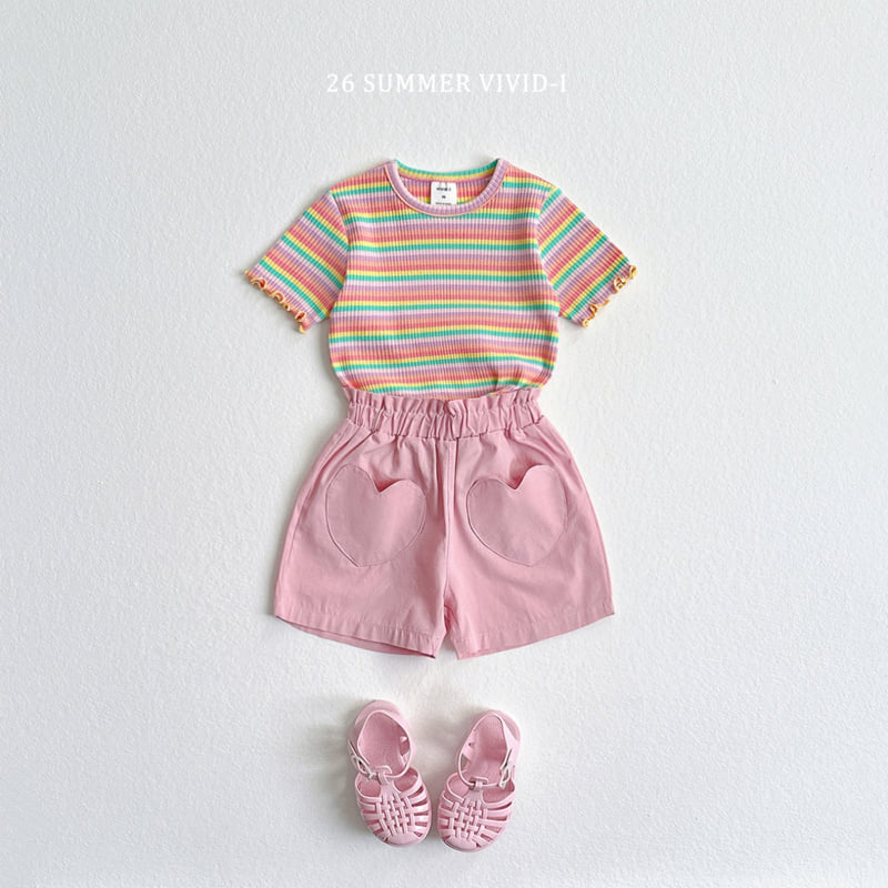 Vivid I - Korean Children Fashion - #kidzfashiontrend - Rainbow Ribbed Frill Tee - 11