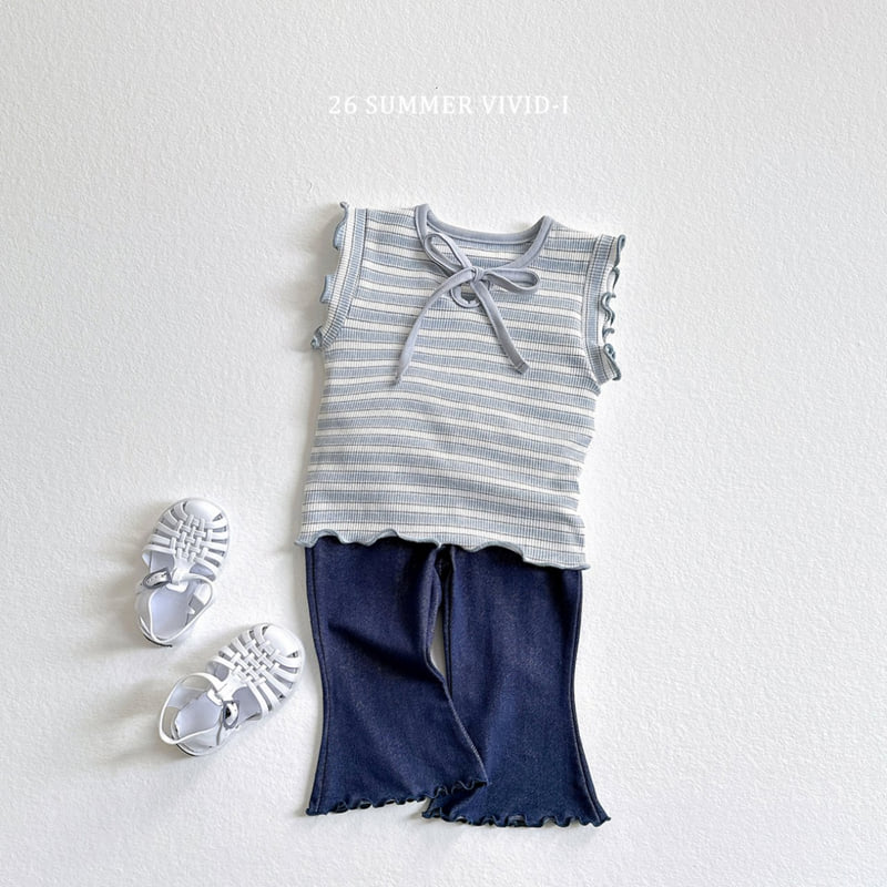 Vivid I - Korean Children Fashion - #kidzfashiontrend - Summer Indigo Flared Cropped Pants - 7