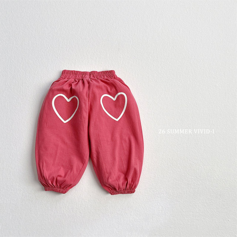 Vivid I - Korean Children Fashion - #kidzfashiontrend - Heart Jogger Pants - 5