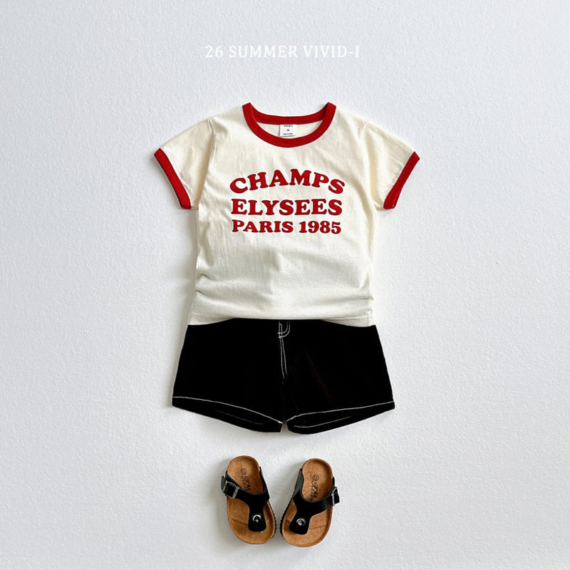 Vivid I - Korean Children Fashion - #littlefashionista - Champs Ribbed Short Sleeve Tee - 9