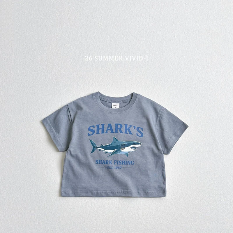 Vivid I - Korean Children Fashion - #littlefashionista - Shark Silket Short Sleeve Tee - 7