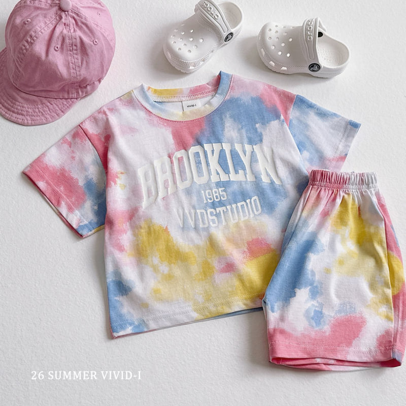 Vivid I - Korean Children Fashion - #littlefashionista - Tie-Dye Print Set - 6