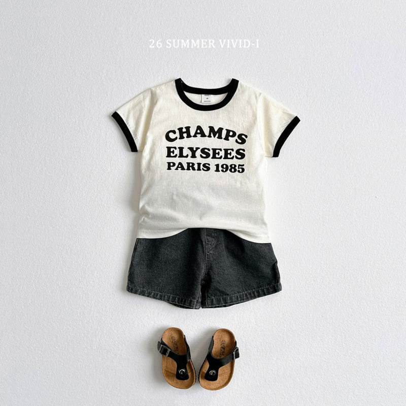 Vivid I - Korean Children Fashion - #magicofchildhood - Champs Ribbed Short Sleeve Tee - 10