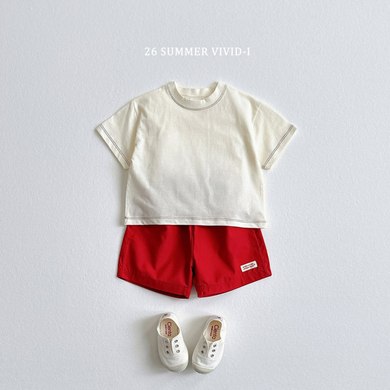 Vivid I - Korean Children Fashion - #magicofchildhood - Stitch Panel Short Sleeve Tee - 11