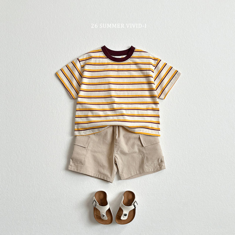 Vivid I - Korean Children Fashion - #magicofchildhood - Heart Smile Striped Tee - 7