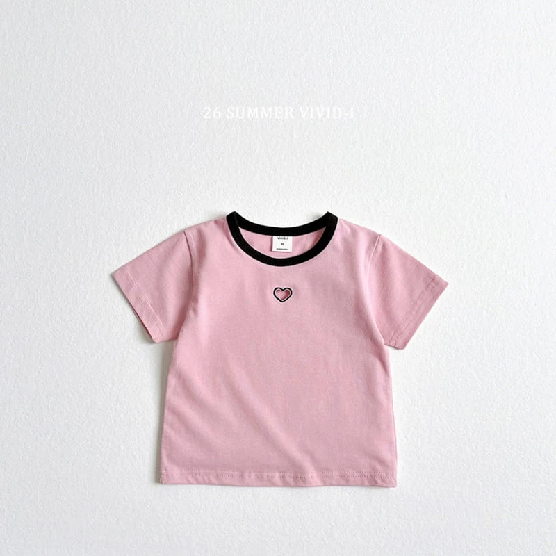 Vivid I - Korean Children Fashion - #magicofchildhood - Heart Punching Short Sleeve Tee - 5