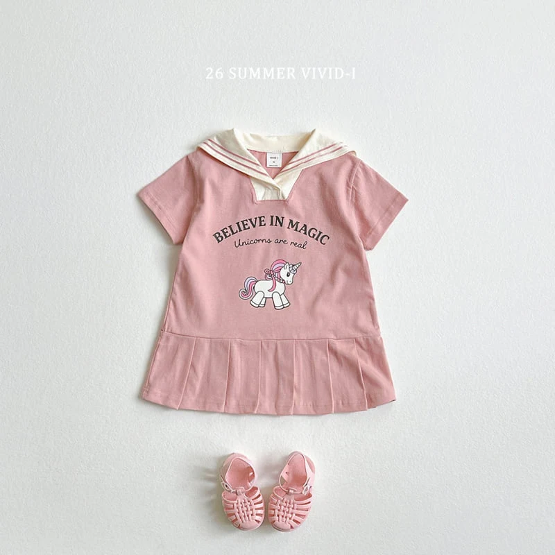 Vivid I - Korean Children Fashion - #magicofchildhood - Unicorn Sailor One-piece - 5
