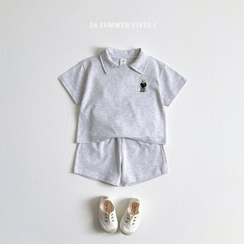 Vivid I - Korean Children Fashion - #magicofchildhood - Collar Bear Embroidery Set - 4