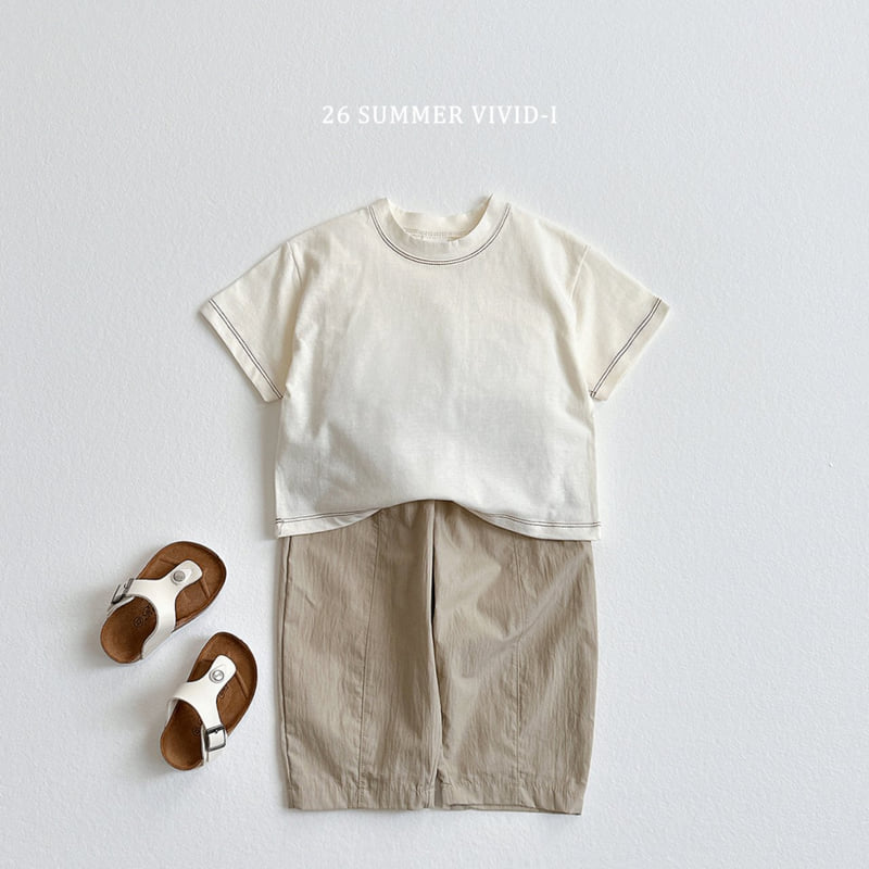 Vivid I - Korean Children Fashion - #minifashionista - Stitch Panel Short Sleeve Tee - 12