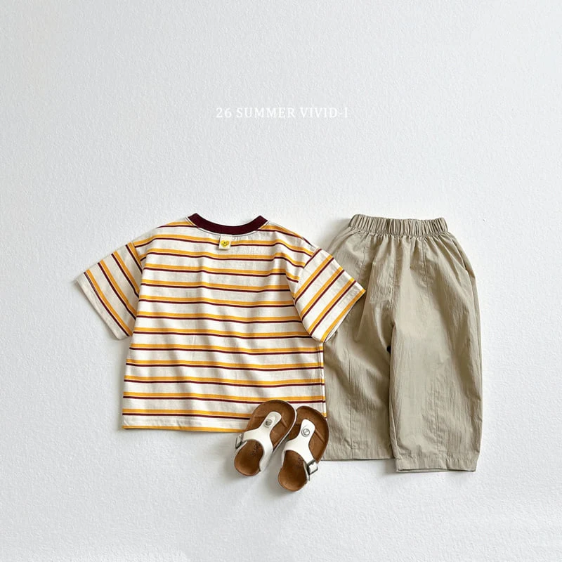 Vivid I - Korean Children Fashion - #minifashionista - Heart Smile Striped Tee - 8