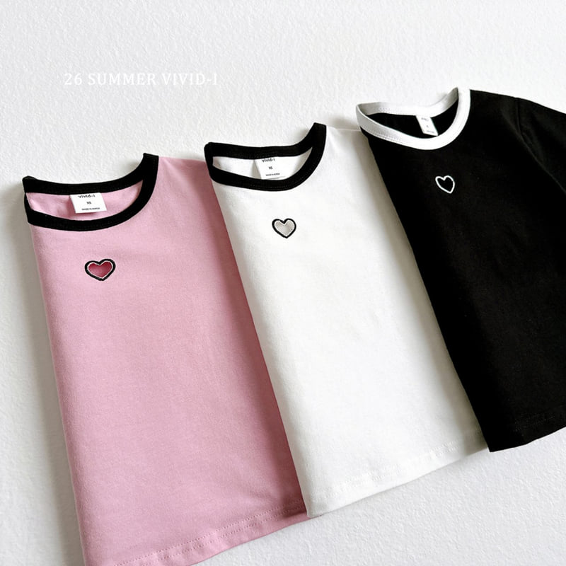 Vivid I - Korean Children Fashion - #minifashionista - Heart Punching Short Sleeve Tee - 6