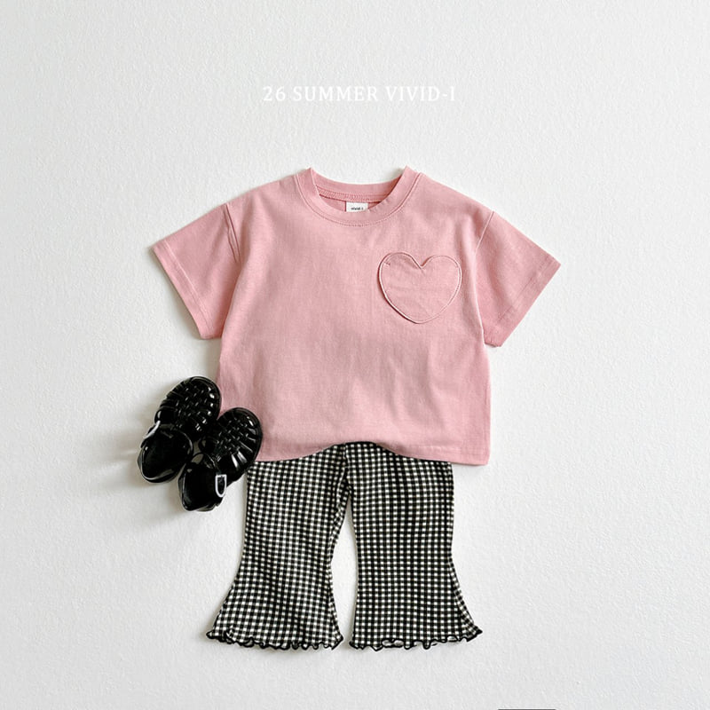 Vivid I - Korean Children Fashion - #minifashionista - Heart Pocket Short Sleeve Tee - 11
