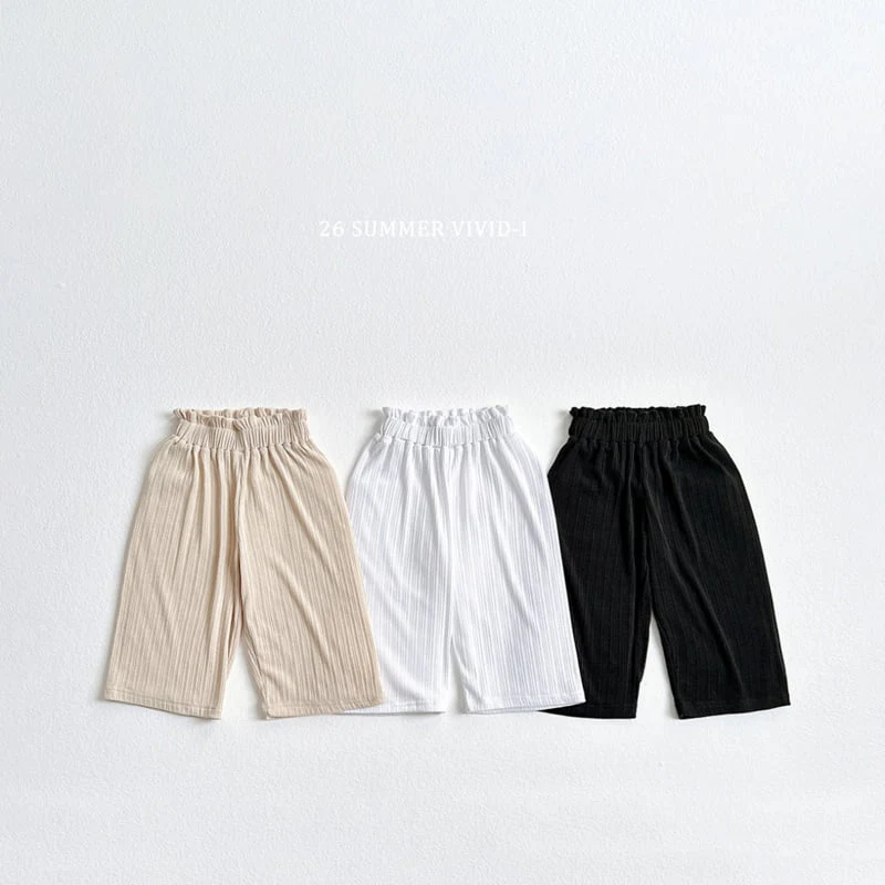Vivid I - Korean Children Fashion - #minifashionista - Pleated Banding Wide Pants