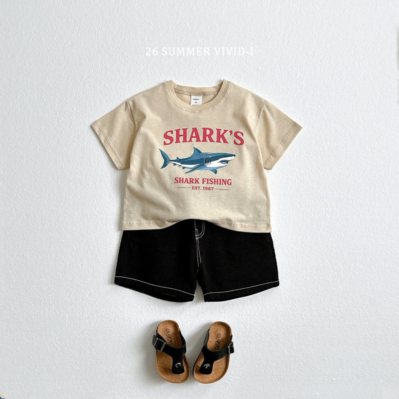 Vivid I - Korean Children Fashion - #minifashionista - Shark Silket Short Sleeve Tee - 9