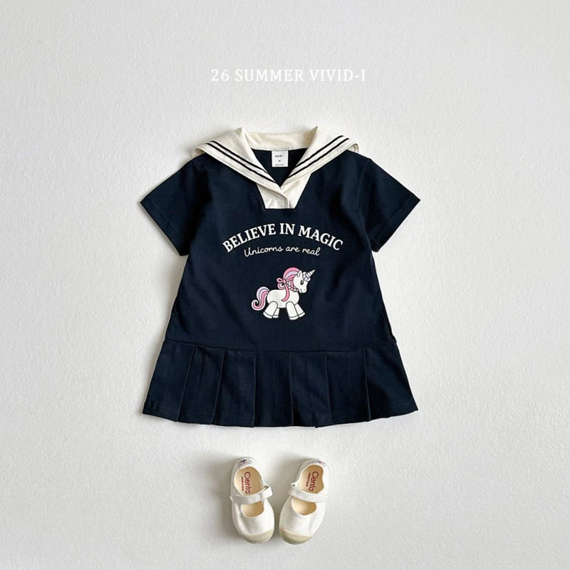 Vivid I - Korean Children Fashion - #minifashionista - Unicorn Sailor One-piece - 6