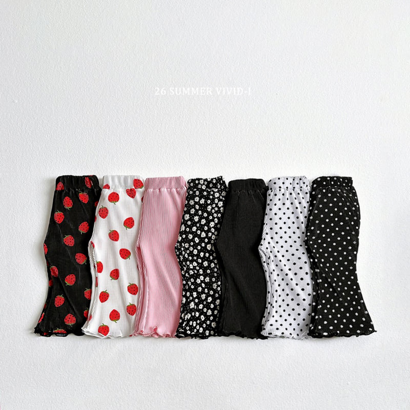 Vivid I - Korean Children Fashion - #prettylittlegirls - Color Pleated Flared Cropped Pants