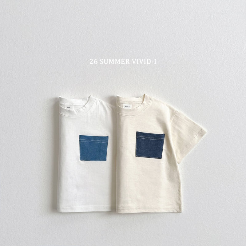 Vivid I - Korean Children Fashion - #prettylittlegirls - Pocket Denim Short Sleeve Tee - 3