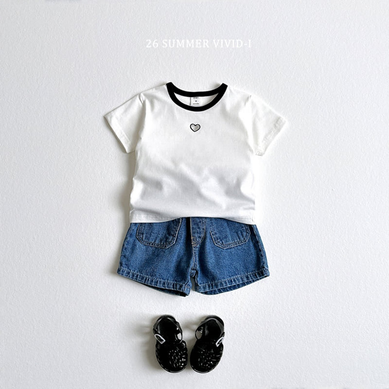 Vivid I - Korean Children Fashion - #prettylittlegirls - Heart Punching Short Sleeve Tee - 7