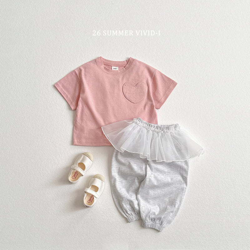 Vivid I - Korean Children Fashion - #prettylittlegirls - Heart Pocket Short Sleeve Tee - 12