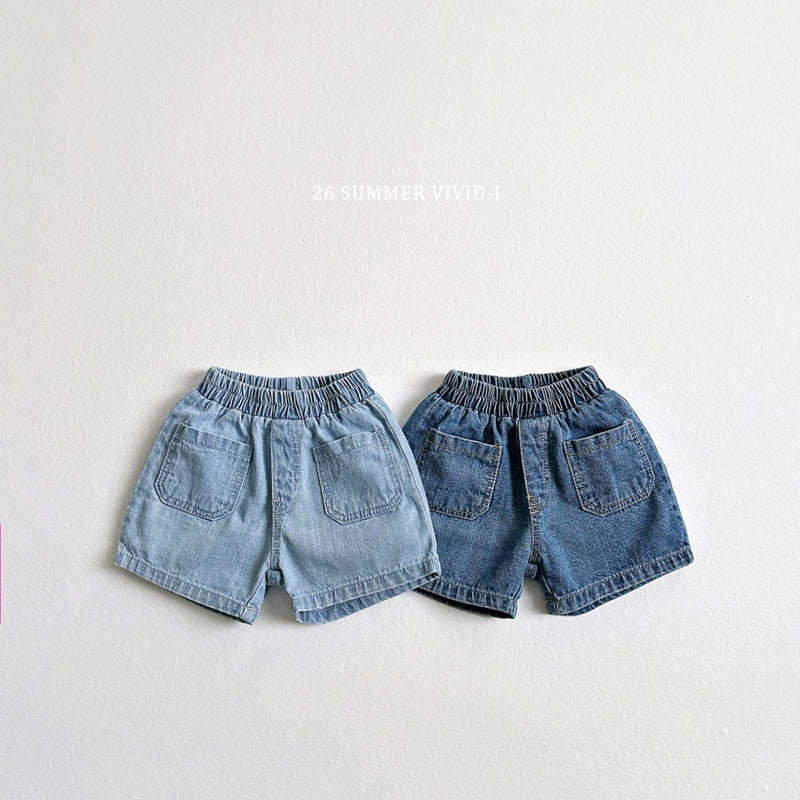 Vivid I - Korean Children Fashion - #prettylittlegirls - Slub Pocket Denim Shorts