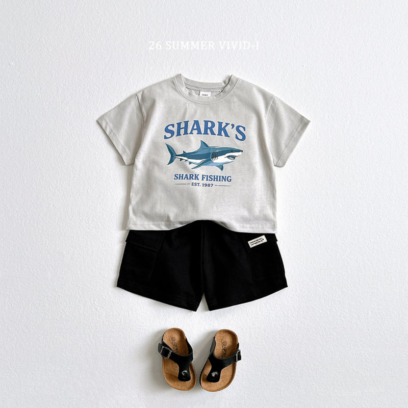 Vivid I - Korean Children Fashion - #prettylittlegirls - Shark Silket Short Sleeve Tee - 10
