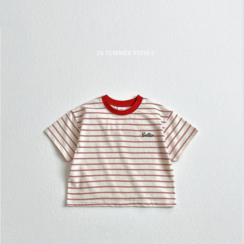 Vivid I - Korean Children Fashion - #minifashionista - Better Embroidery Striped Tee - 4