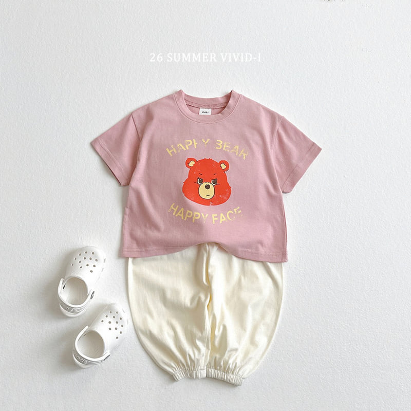 Vivid I - Korean Children Fashion - #stylishchildhood - Happy Bear Short Sleeve Tee - 5