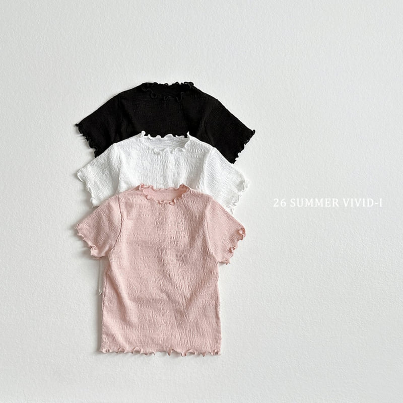 Vivid I - Korean Children Fashion - #stylishchildhood - Yoru Slub Frill Tee