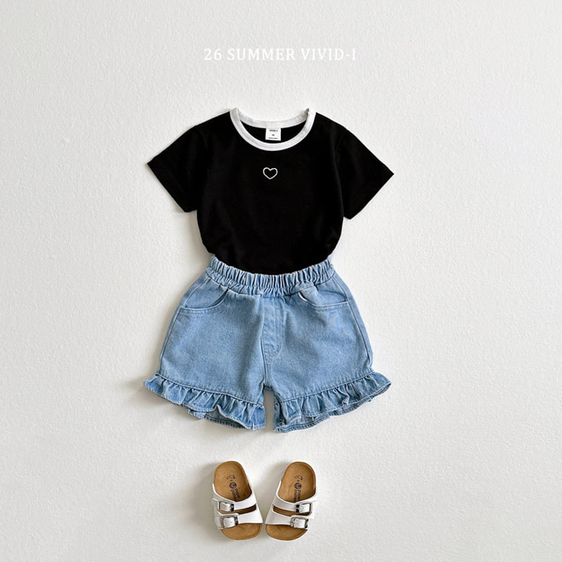 Vivid I - Korean Children Fashion - #stylishchildhood - Heart Punching Short Sleeve Tee - 10