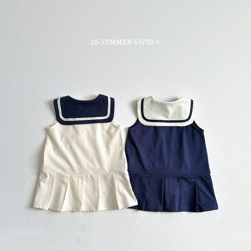 Vivid I - Korean Children Fashion - #toddlerclothing - Sailor Sleeveless One-piece - 4