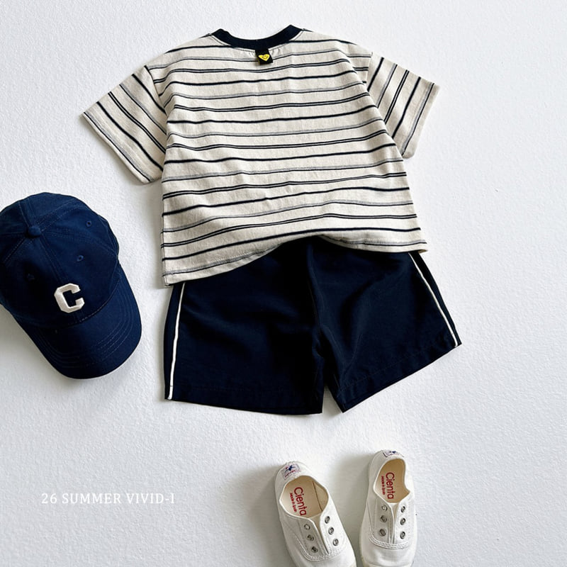 Vivid I - Korean Children Fashion - #todddlerfashion - Heart Smile Striped Tee - 10