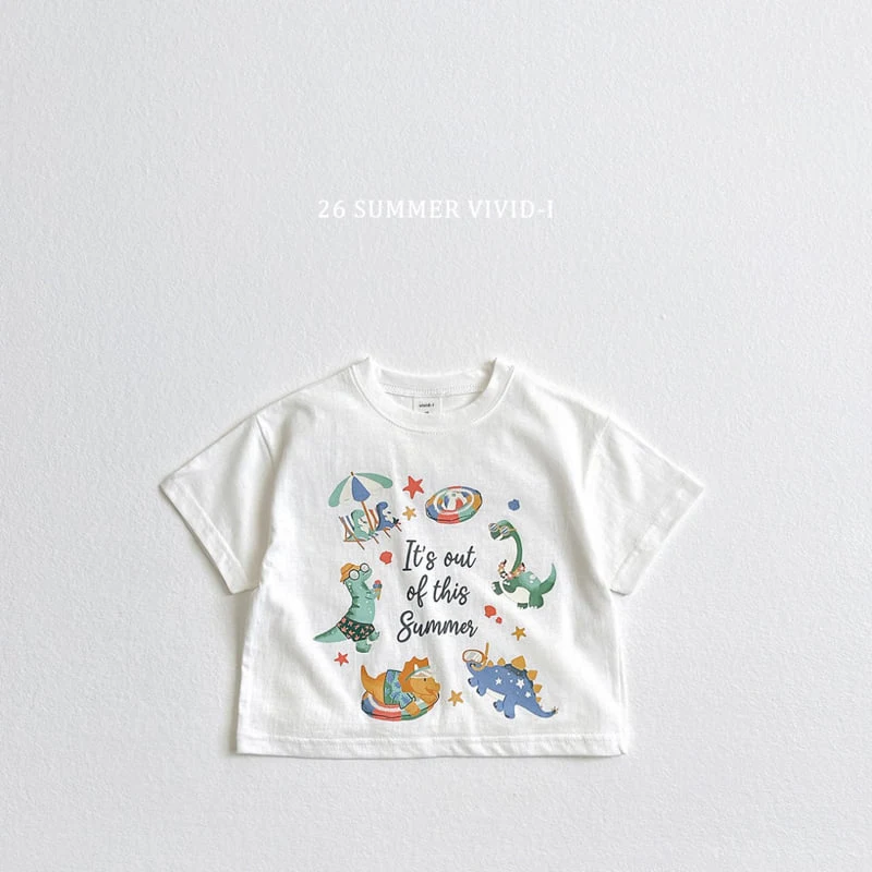 Vivid I - Korean Children Fashion - #prettylittlegirls - Vacation Dinosaur Short Sleeve Tee - 4