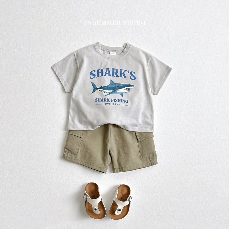 Vivid I - Korean Children Fashion - #todddlerfashion - Shark Silket Short Sleeve Tee - 11