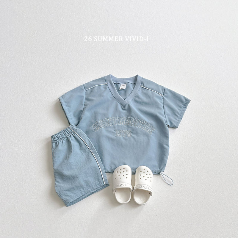 Vivid I - Korean Children Fashion - #todddlerfashion - Nylon Track Short Sleeve Tee - 9